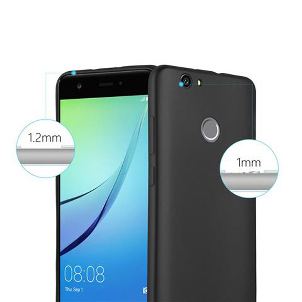 Schwarzes Smartphone mit 1,2mm und 1mm Dickenangaben