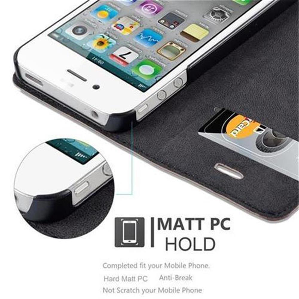Una custodia per iPhone con porta carte mostra un iPhone e una carta.
