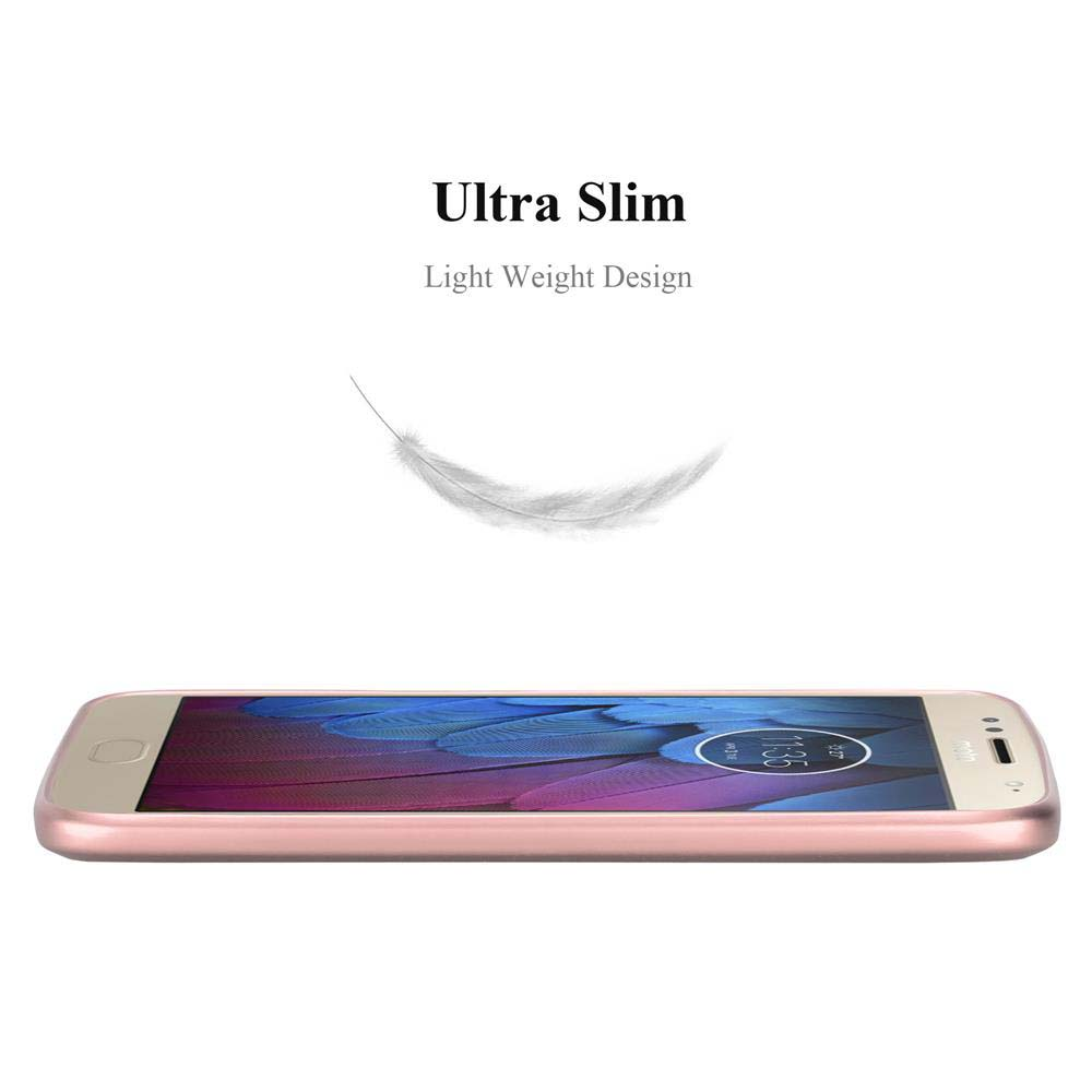 Uno smartphone oro rosa con un'icona a forma di piuma e testo "Ultra Slim".