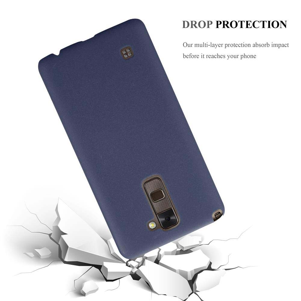 Ein blaues Handycover fällt auf zerbrochenen Boden.