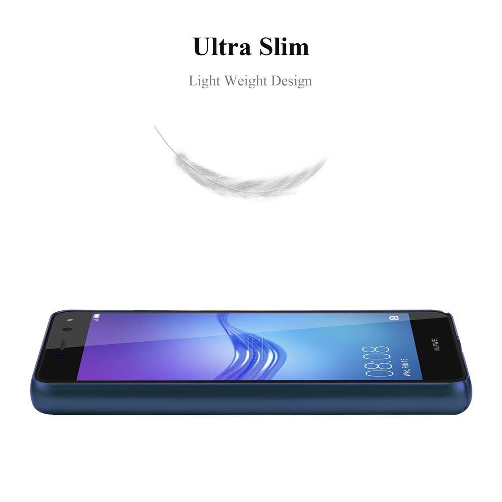 Uno smartphone sottile, blu scuro con icona di piuma e testo 'Ultra Slim'.