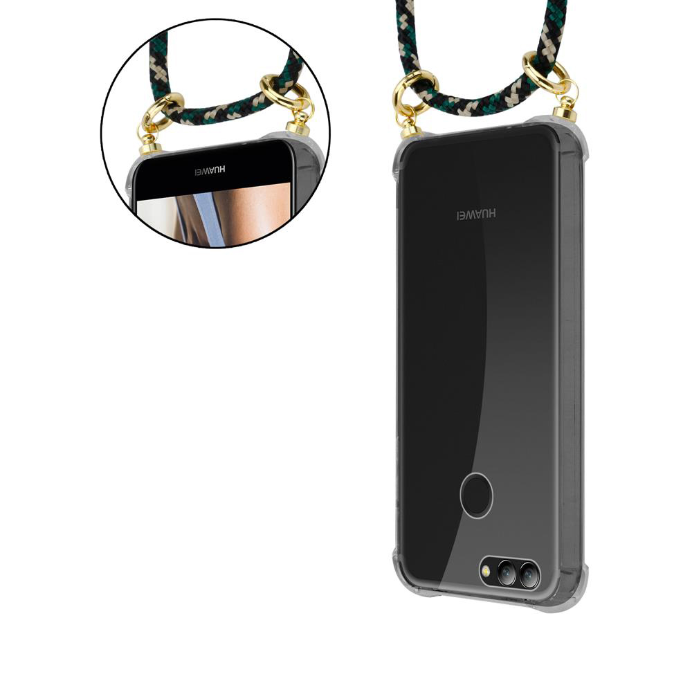 Due smartphone in custodie trasparenti con cinturini, sfondo bianco.
