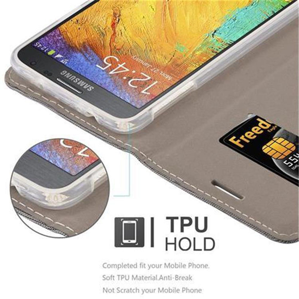 Smartphone in custodia marrone con carta. L'ora è 12:45.