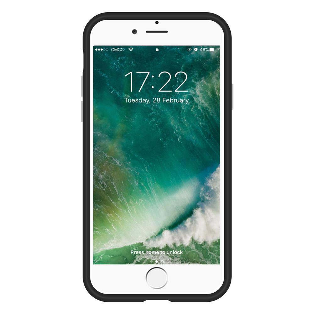 Un iPhone mostra le 17:22 e uno sfondo a onde. Premi home per sbloccare.