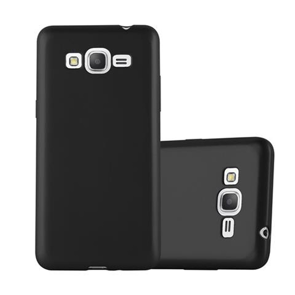 Dos fundas de teléfono negras, una de pie, otra tumbada.