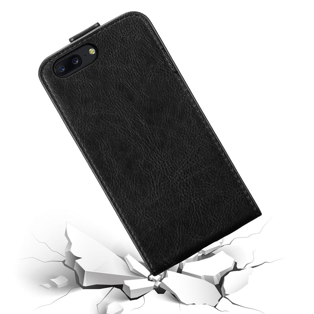 Custodia nera in pelle per telefono con due fotocamere, che si rompe.