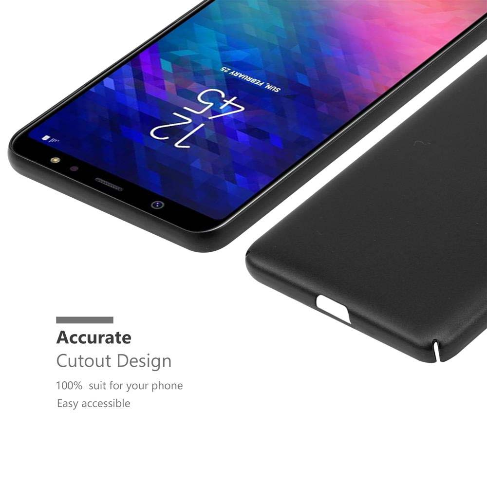 Schwarze Handyhülle neben einem Smartphone mit schwarzem Bildschirm und Uhrzeit.