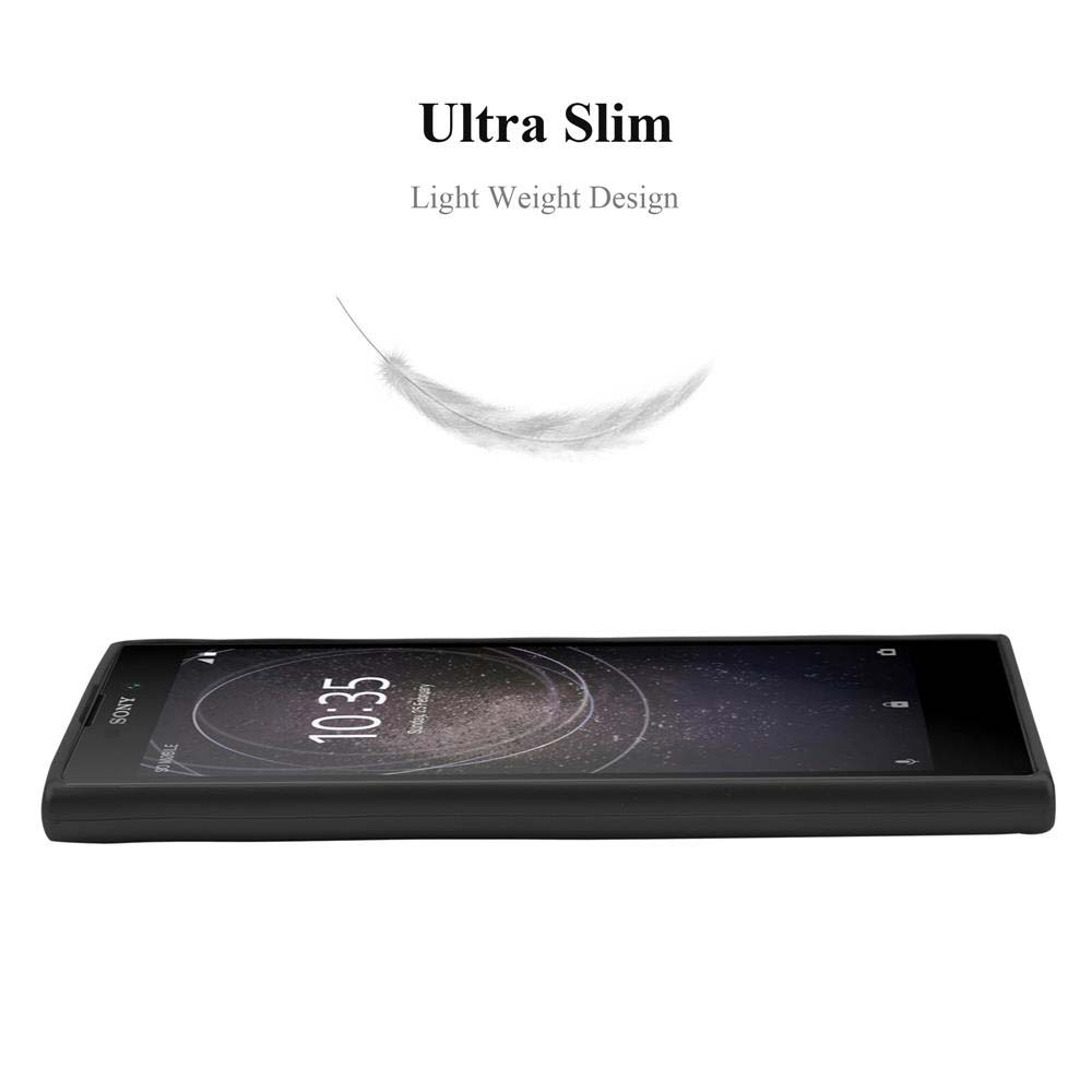 Smartphone nero con testo "Ultra Slim" e grafica a piuma.