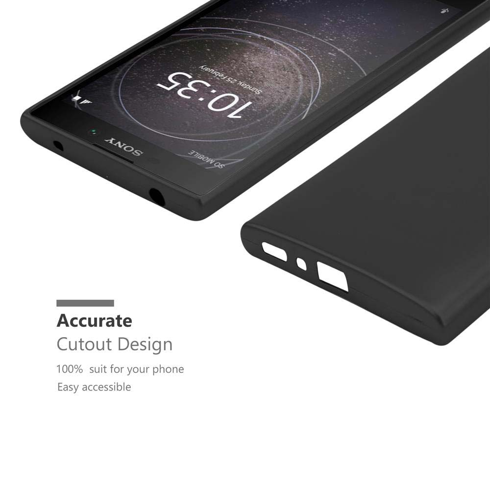 Custodia nera per telefono con ritagli per telefono Sony. Design preciso.