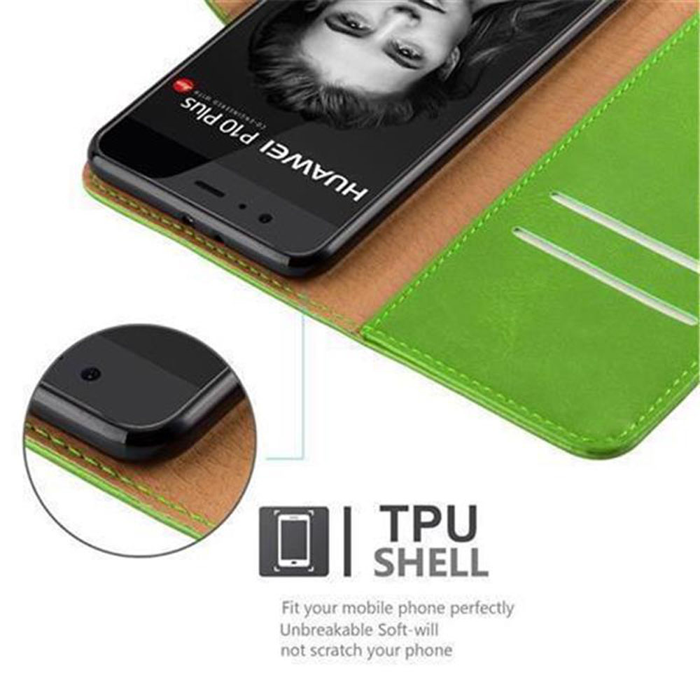 Grünes Handy-Etui mit Huawei P10 Plus und einem TPU-Shell-Logo.