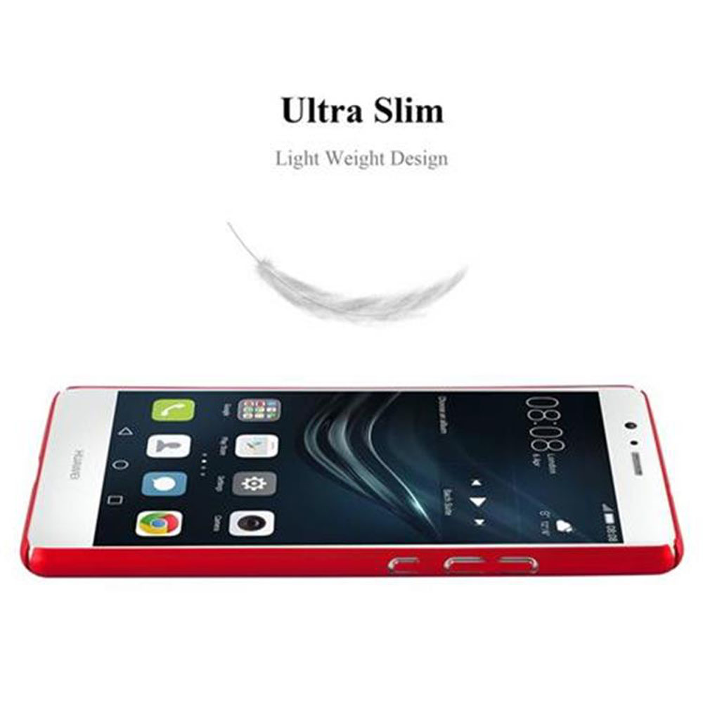Smartphone Huawei rosso con app sullo schermo, testo "Ultra Slim" sopra.
