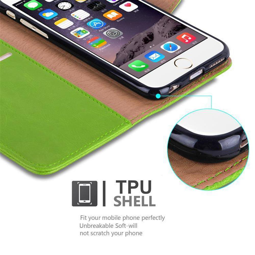 Uno smartphone in una custodia verde, con un ritaglio che mostra il guscio in TPU.