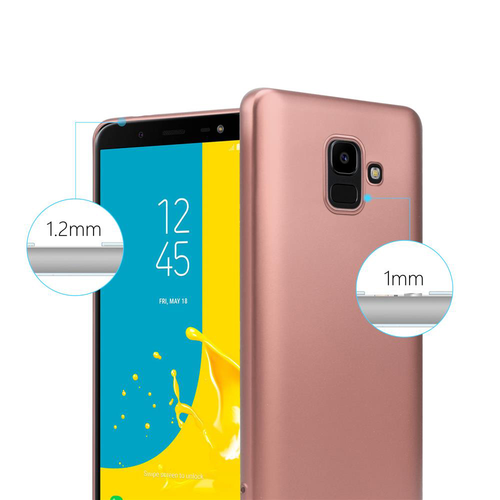 Un telefono oro rosa con custodia. Sinistra: 1,2mm, Destra: 1mm.