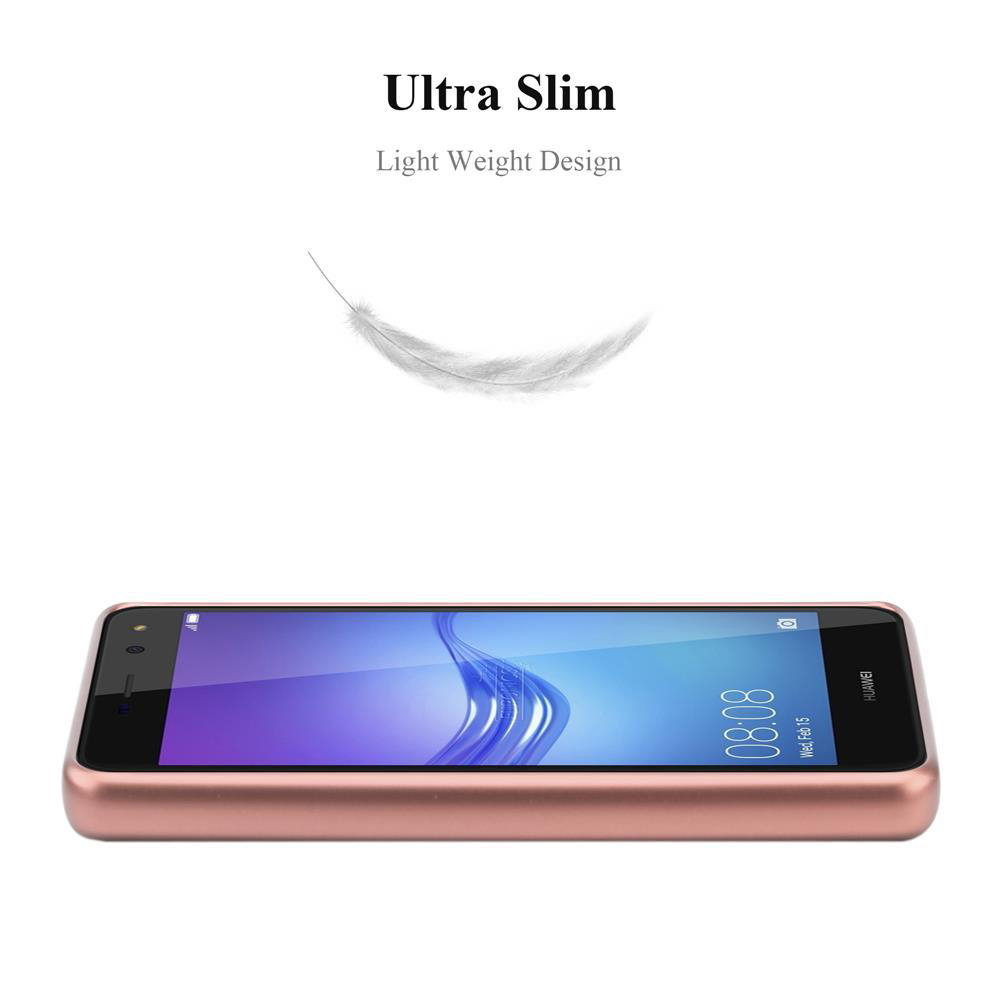 Ein rosa Huawei Smartphone mit "Ultra Slim" und "Light Weight Design" Aufschrift.