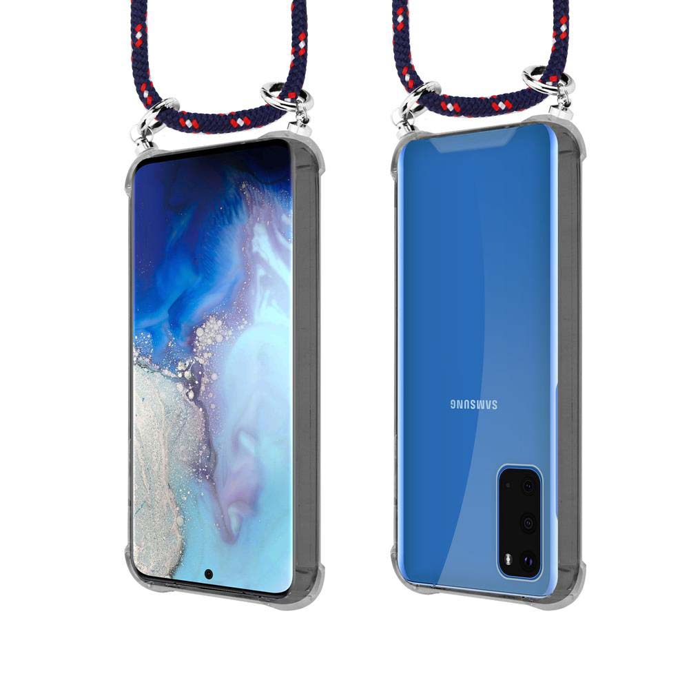 Due smartphone con cordino, vista frontale e posteriore, su sfondo bianco.