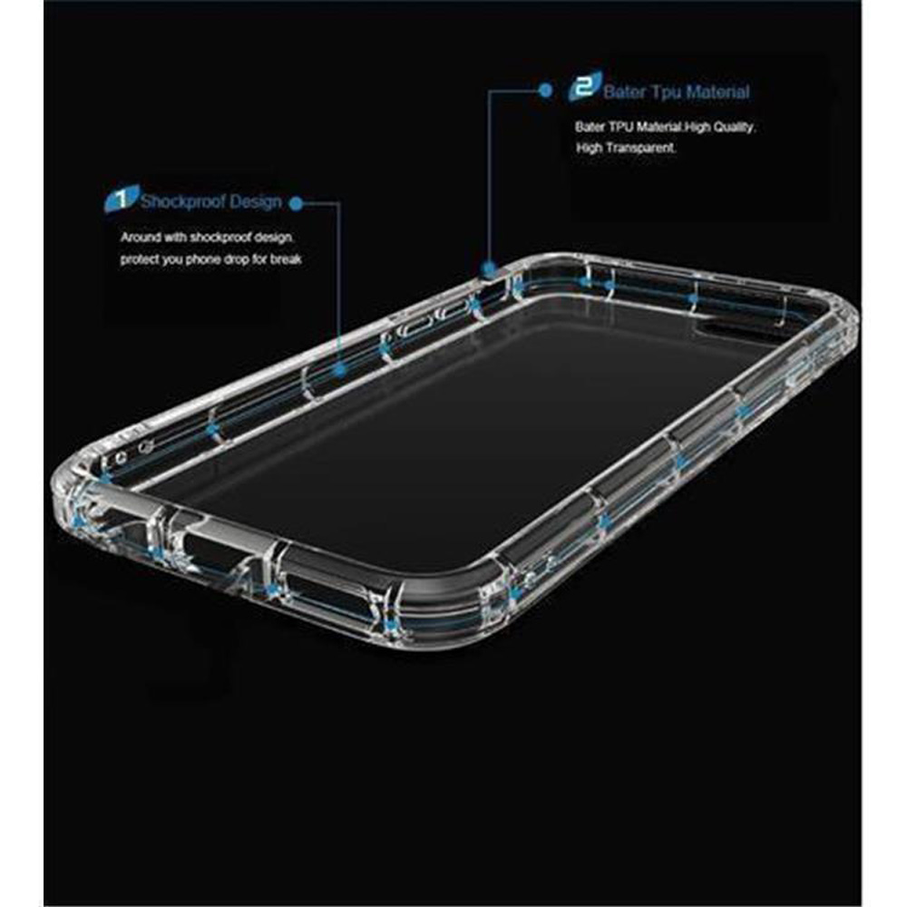 Custodia trasparente per telefono con design antiurto e TPU.