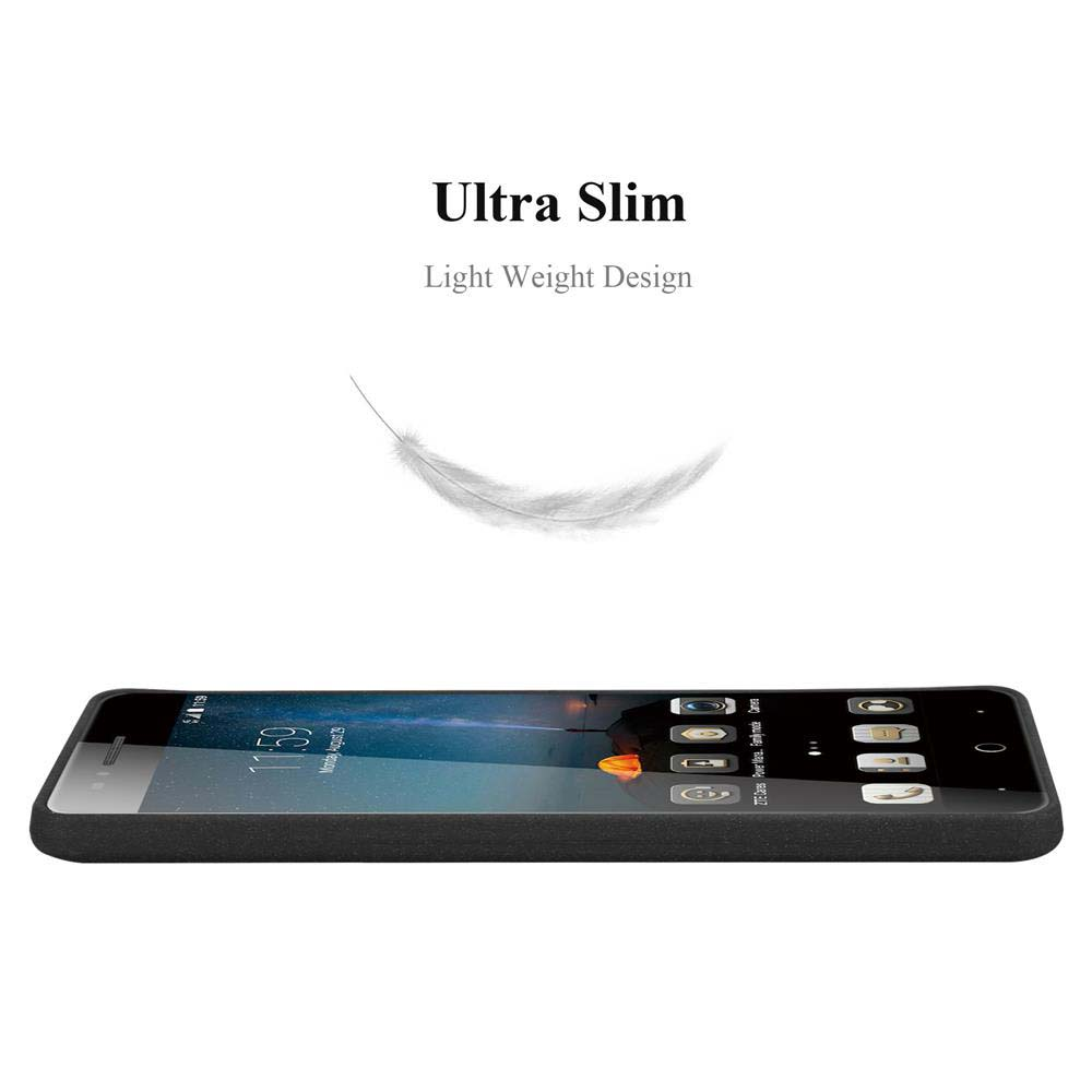 Design ultrasottile e leggero. Uno smartphone nero mostra le 11:59.