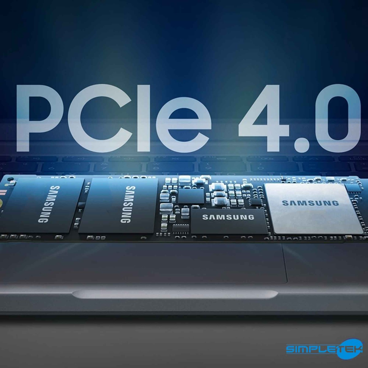 Samsung SSDs auf einer Leiterplatte mit PCIe 4.0 Schriftzug.