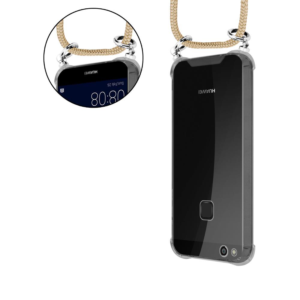 Zwei Huawei-Handys in transparenten Hüllen mit Lanyards.