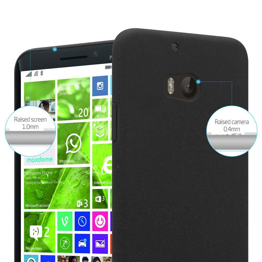 Ein schwarzer Kasten schützt ein Smartphone mit einem grünen Startbildschirm.