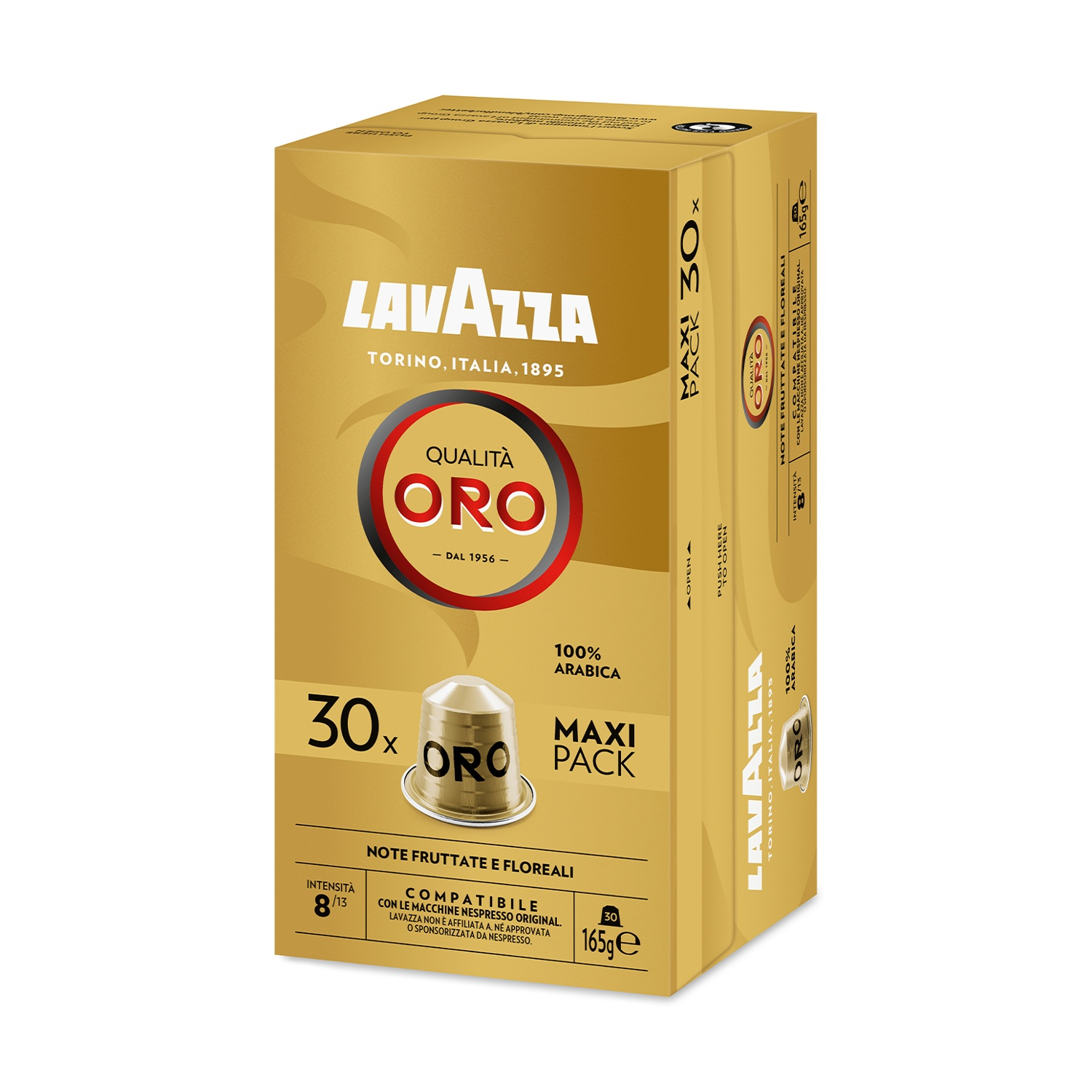 Scatola dorata caffè Lavazza Qualità Oro, maxi pack 30, 165g.