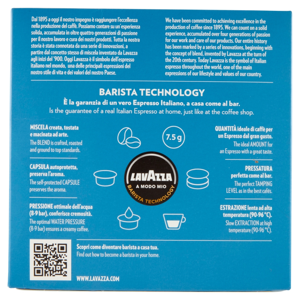 Caffè Lavazza: Descrizione blend, capsula, pressione, estrazione, temperatura.