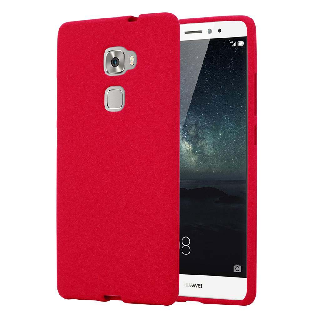 Ein rotes Handycover liegt neben einem Smartphone mit Sternenhimmel-Hintergrund.