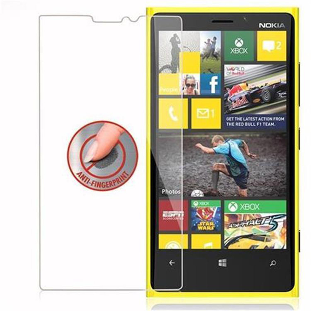 Uno smartphone Nokia giallo con proteggischermo e adesivo anti-impronta.