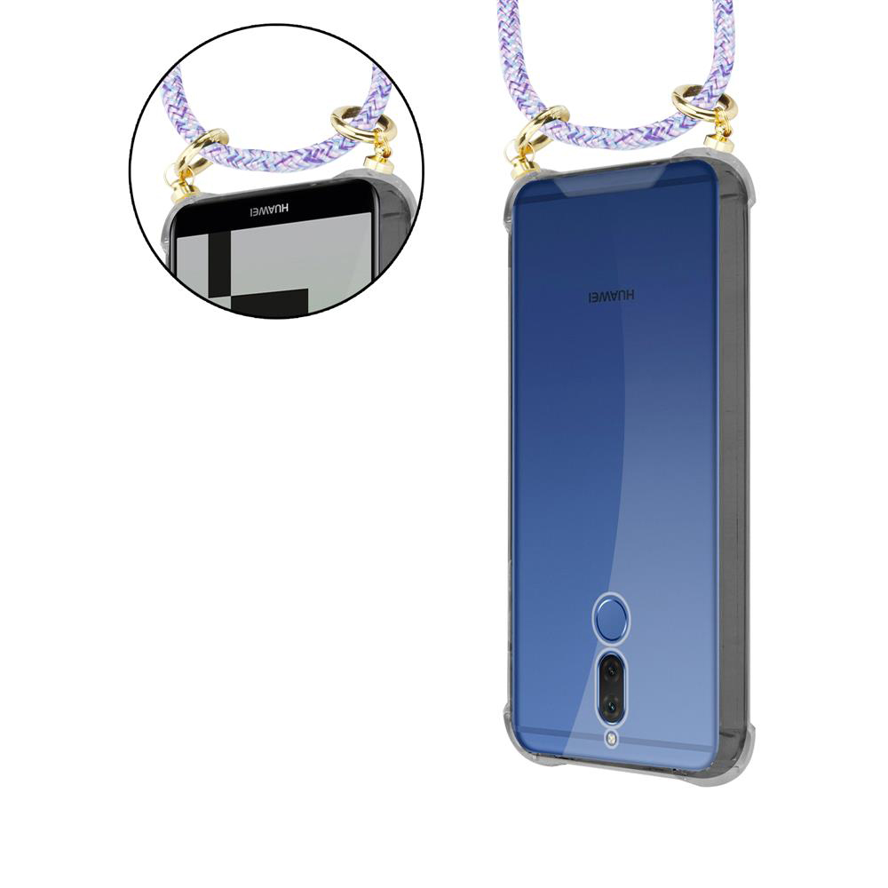 Due telefoni Huawei in custodie trasparenti con cinturini.