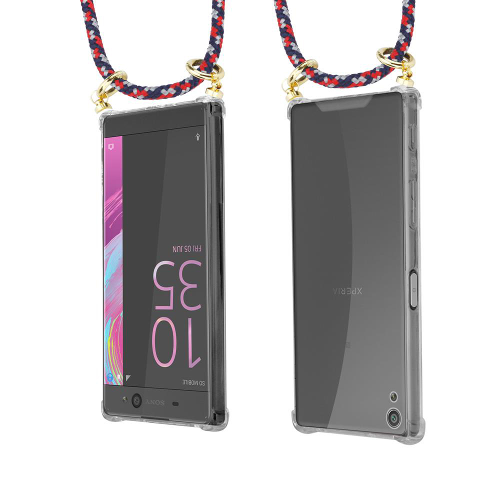Zwei Smartphones, jeweils mit einer Lanyard-Schlaufe, werden nebeneinander gezeigt.