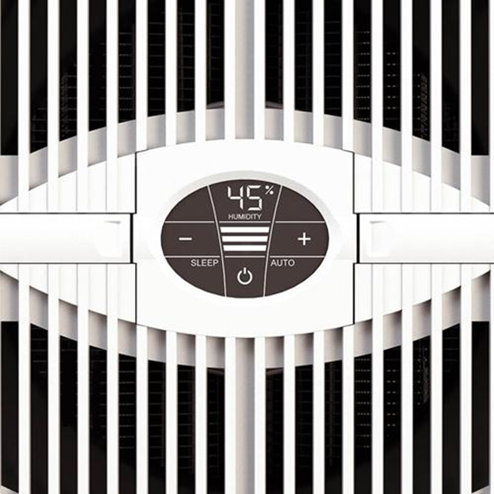 Display digitale di un deumidificatore con 45% di umidità, modalità Sleep e Auto.
