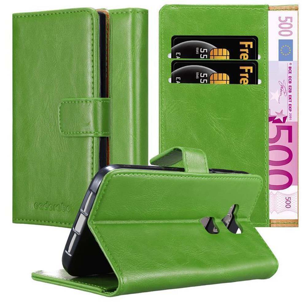 Custodia verde per telefono con slot per carte e design banconota da 500 euro.