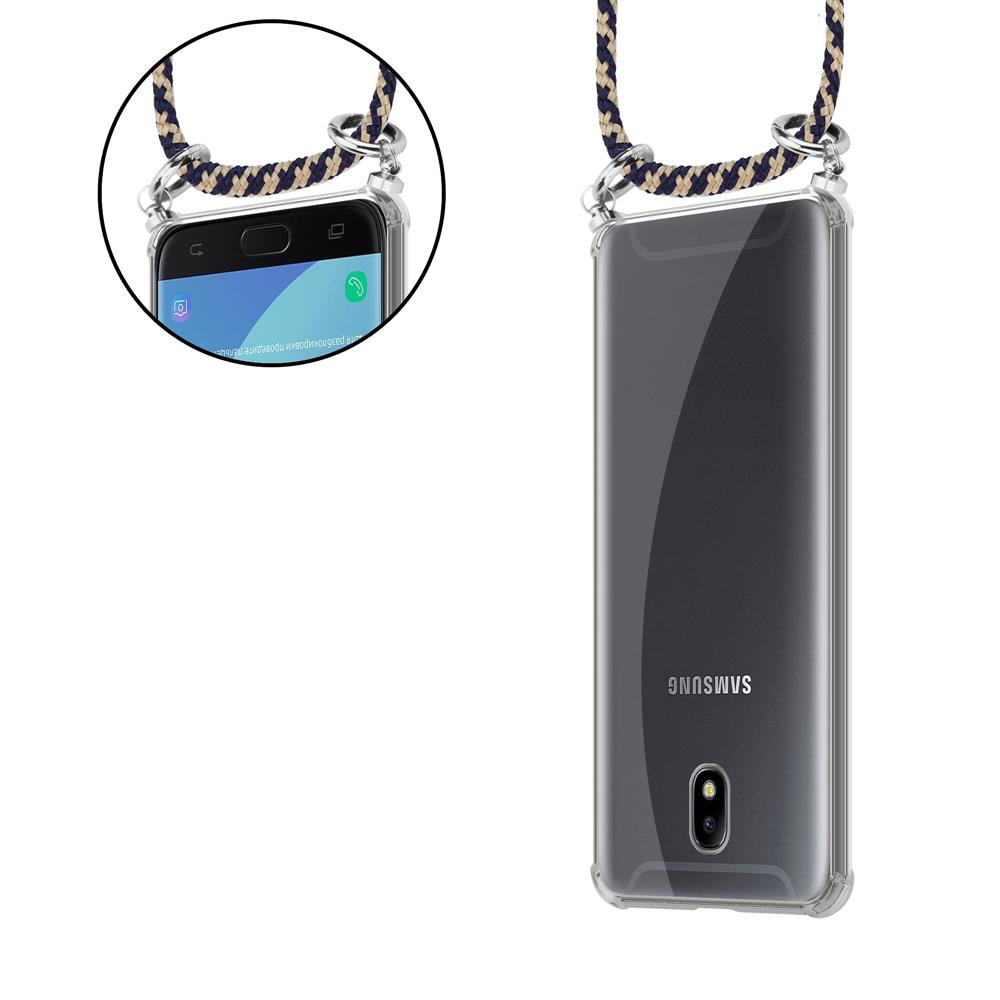 Transparente Handyhülle mit Lanyard, Samsung-Logo auf Rückseite.