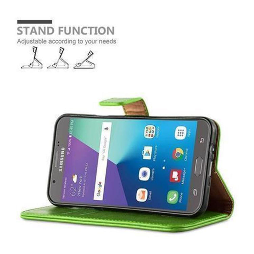 Funda verde para teléfono con función de soporte integrada para smartphone Samsung.