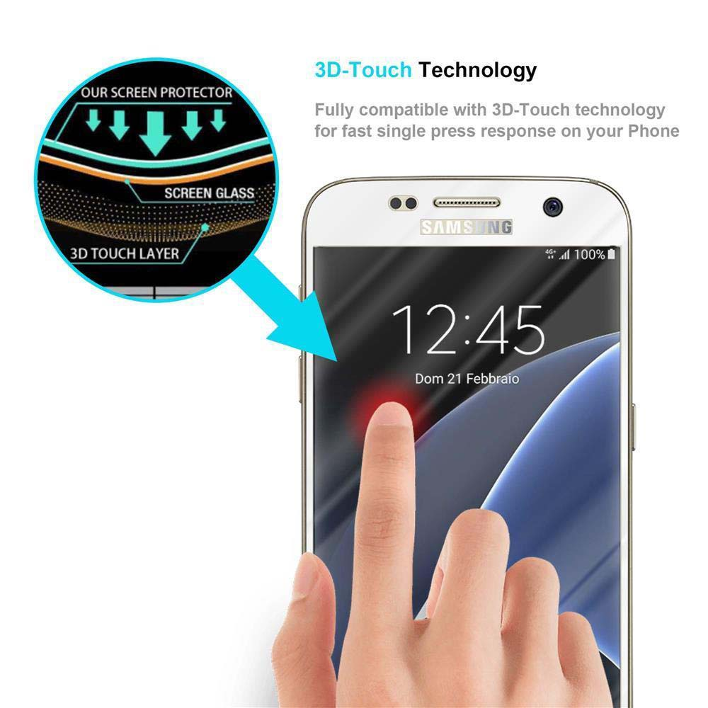 Un teléfono mostrando tecnología 3D-Touch con detalle de protector de pantalla.