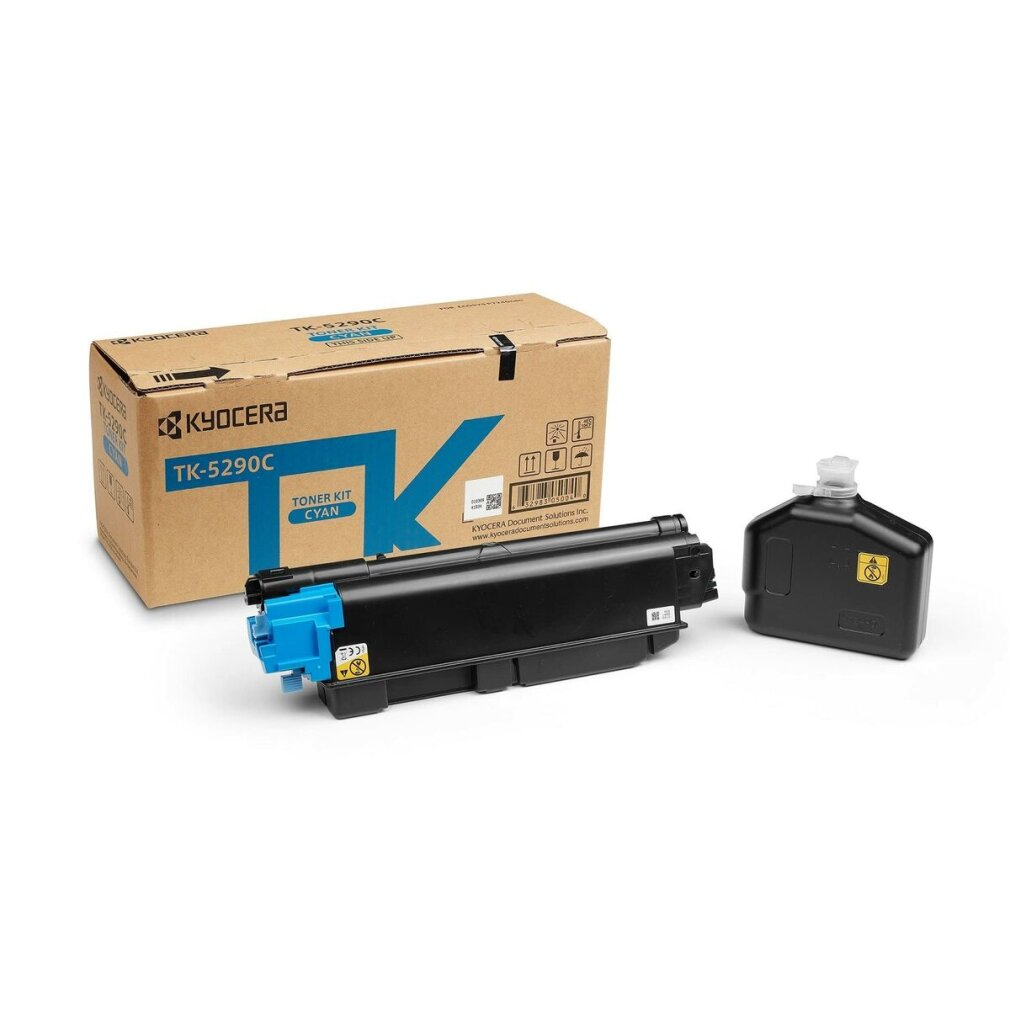 Kit de toner Kyocera Cyan TK-5290C avec cartouche et bouteille.