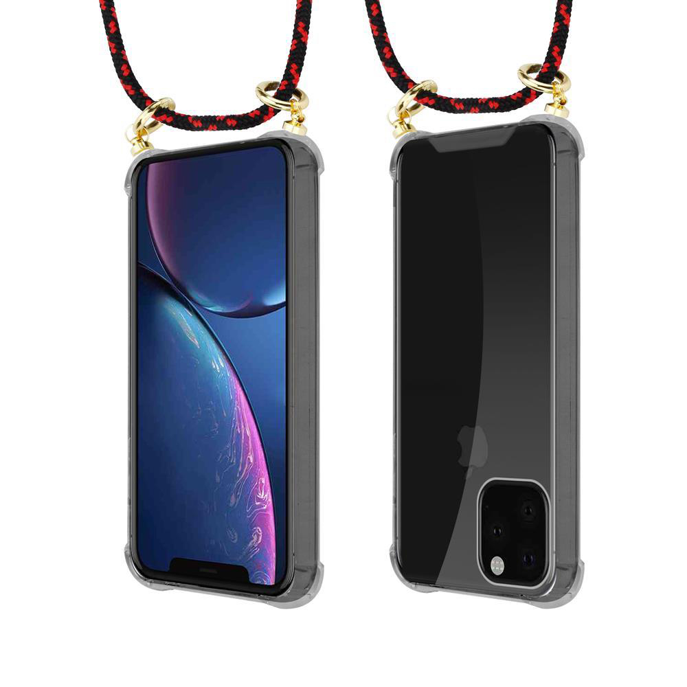 Due iPhone in custodie trasparenti con laccetti.