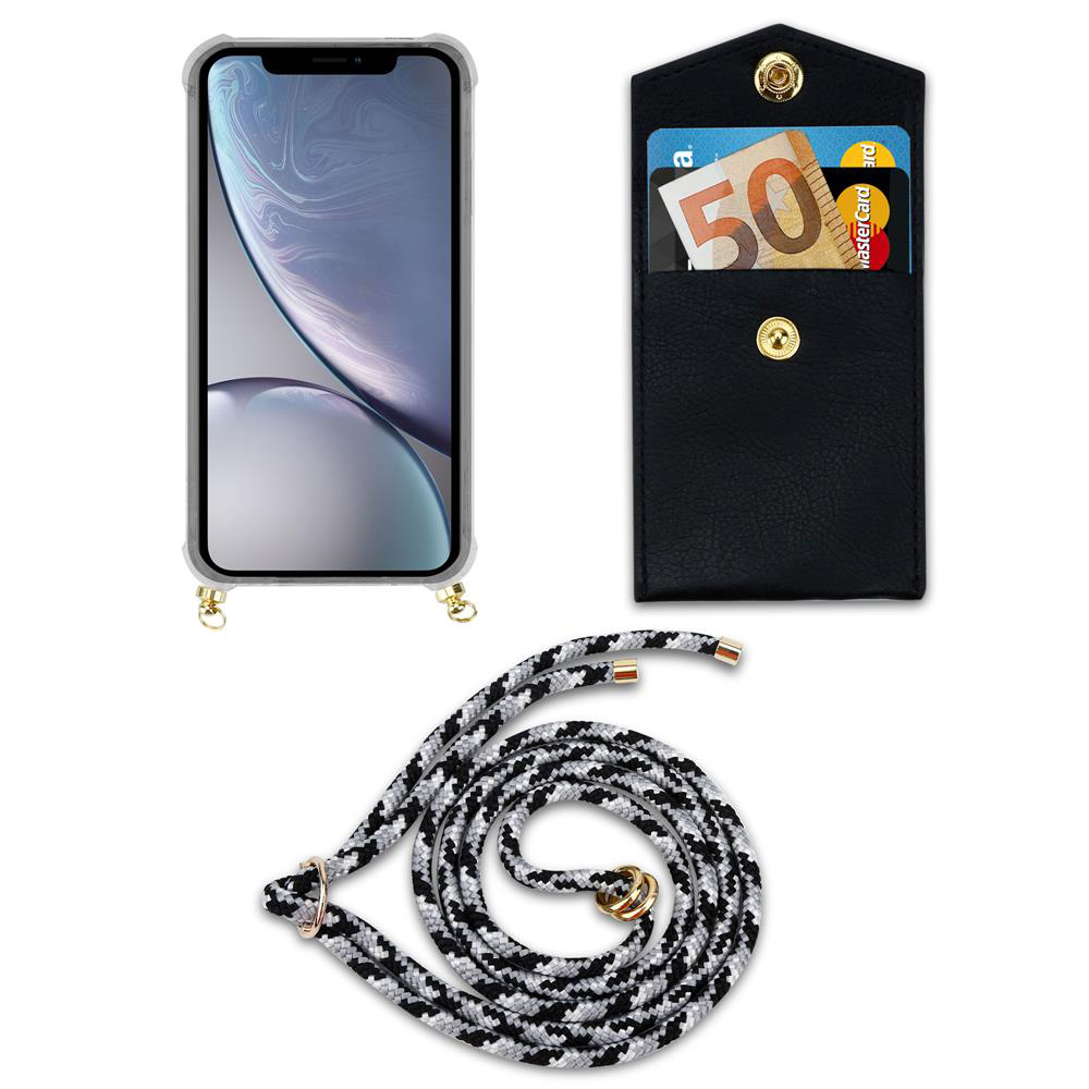 Custodia iPhone con porta carte e cordino