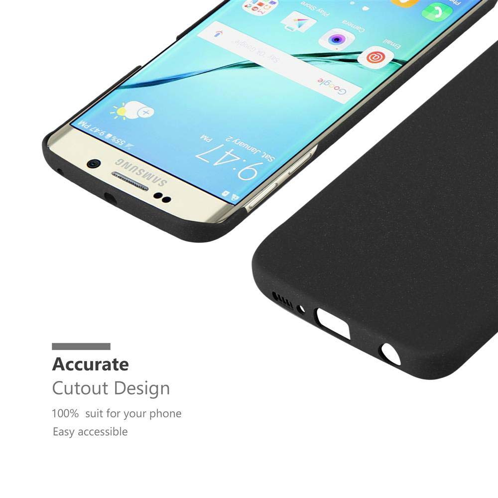 Schwarze Handyhülle neben einem Samsung-Telefon mit schwarzem Bildschirm.