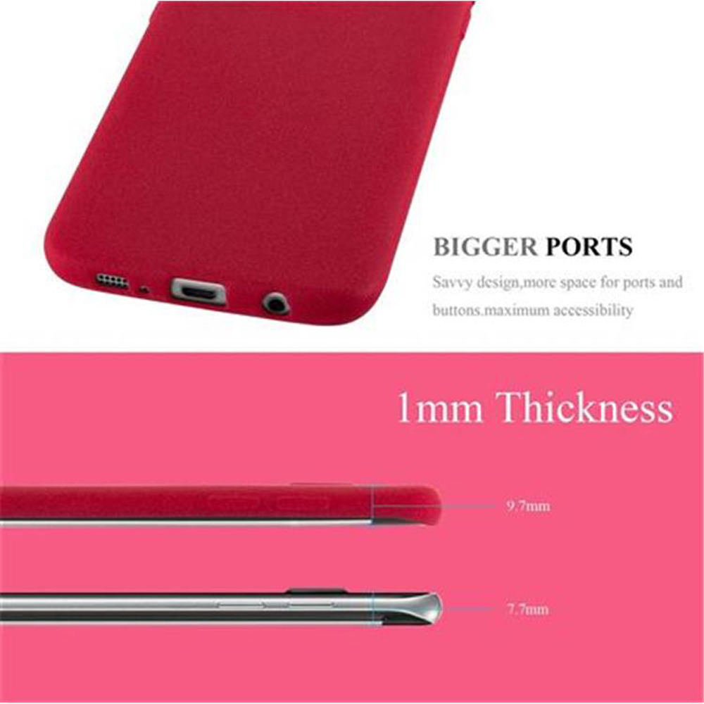 Cover rossa con ritagli per le porte. Mostra spessore 1mm.