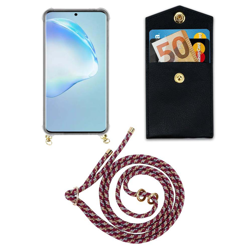 Custodia per smartphone con portacarte e laccetto