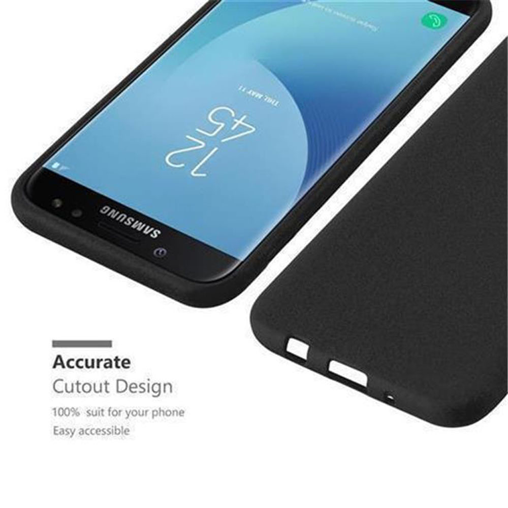 Telefono Samsung nero con ora 12:45 e custodia nera.