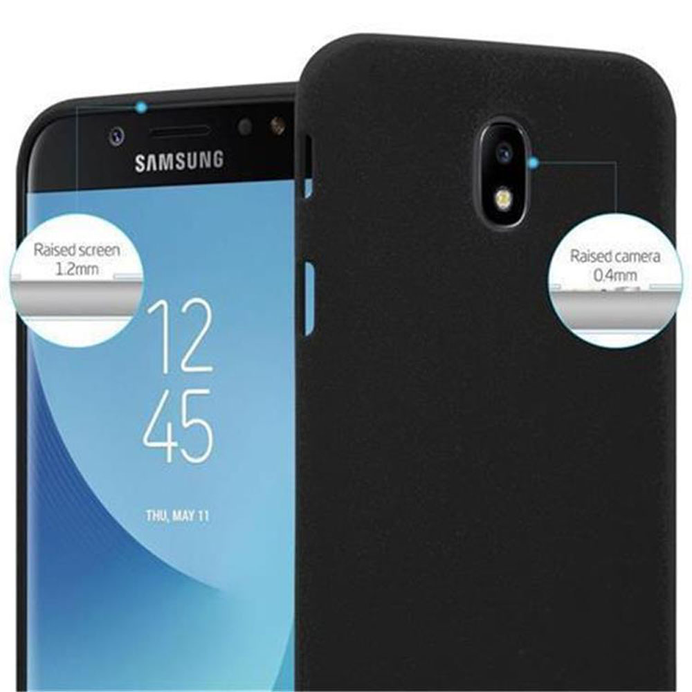 Custodia nera per telefono con fotocamera e schermo rialzati. Logo Samsung.