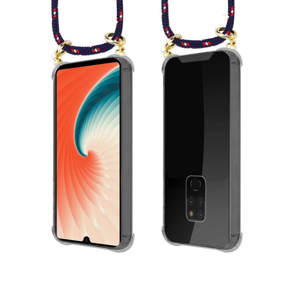Due telefoni in custodie protettive con cordino. Vista frontale mostra display colorato.