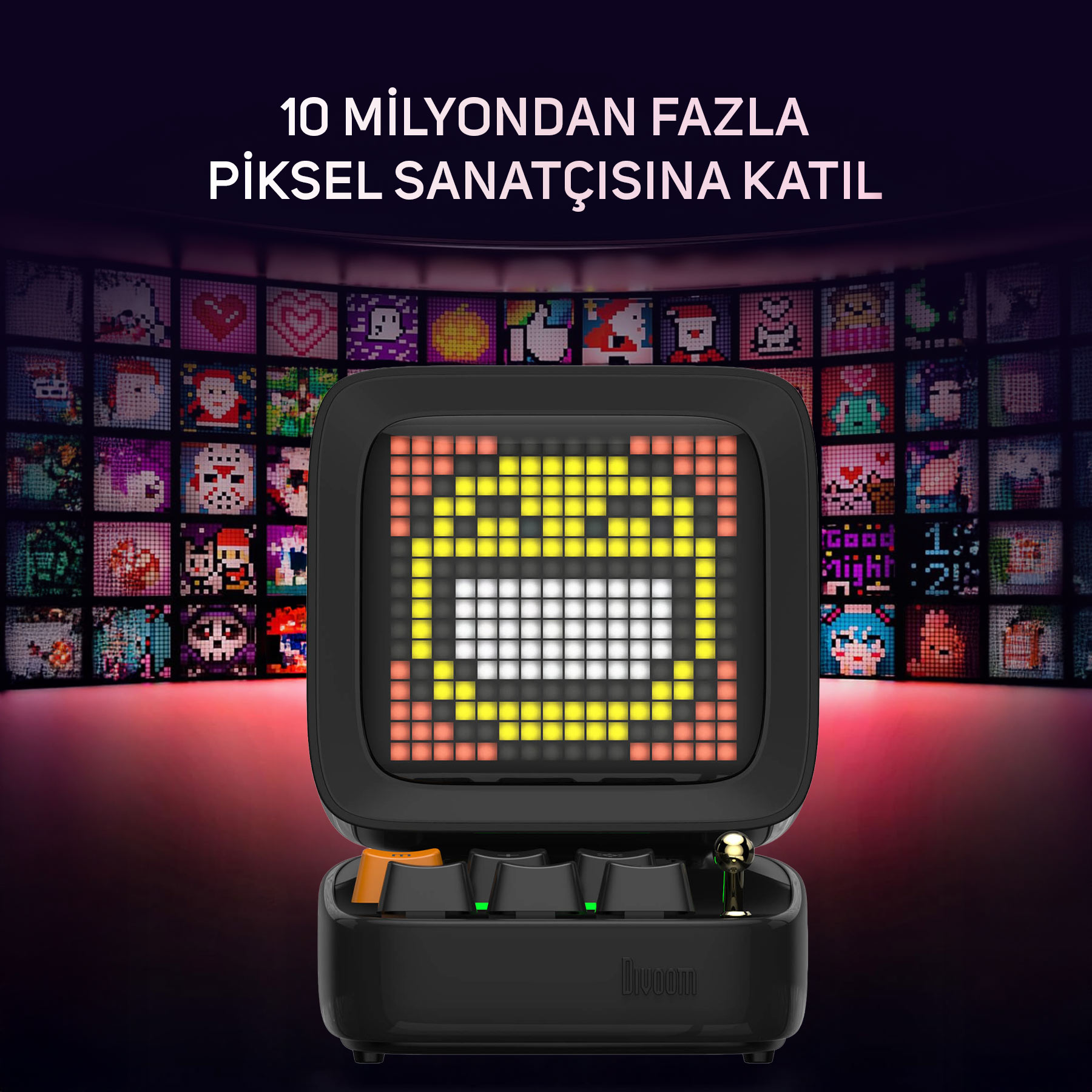 DIVOOM Ditoo Pro Uyarlanabilir Piksel Ekranlı Bluetooth Hoparlör Siyah