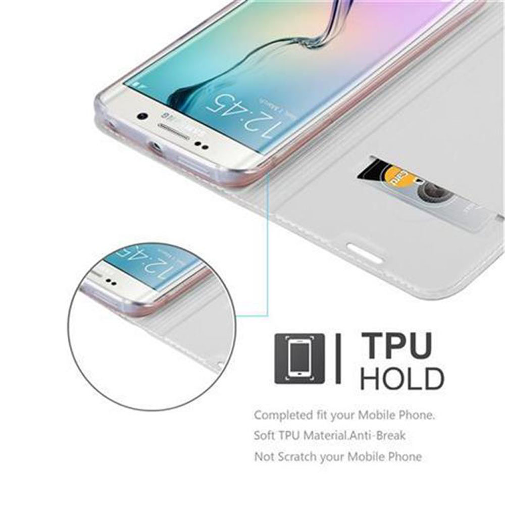 Una custodia per telefono con slot per carte, che mostra lo schermo del telefono con le 12:45.