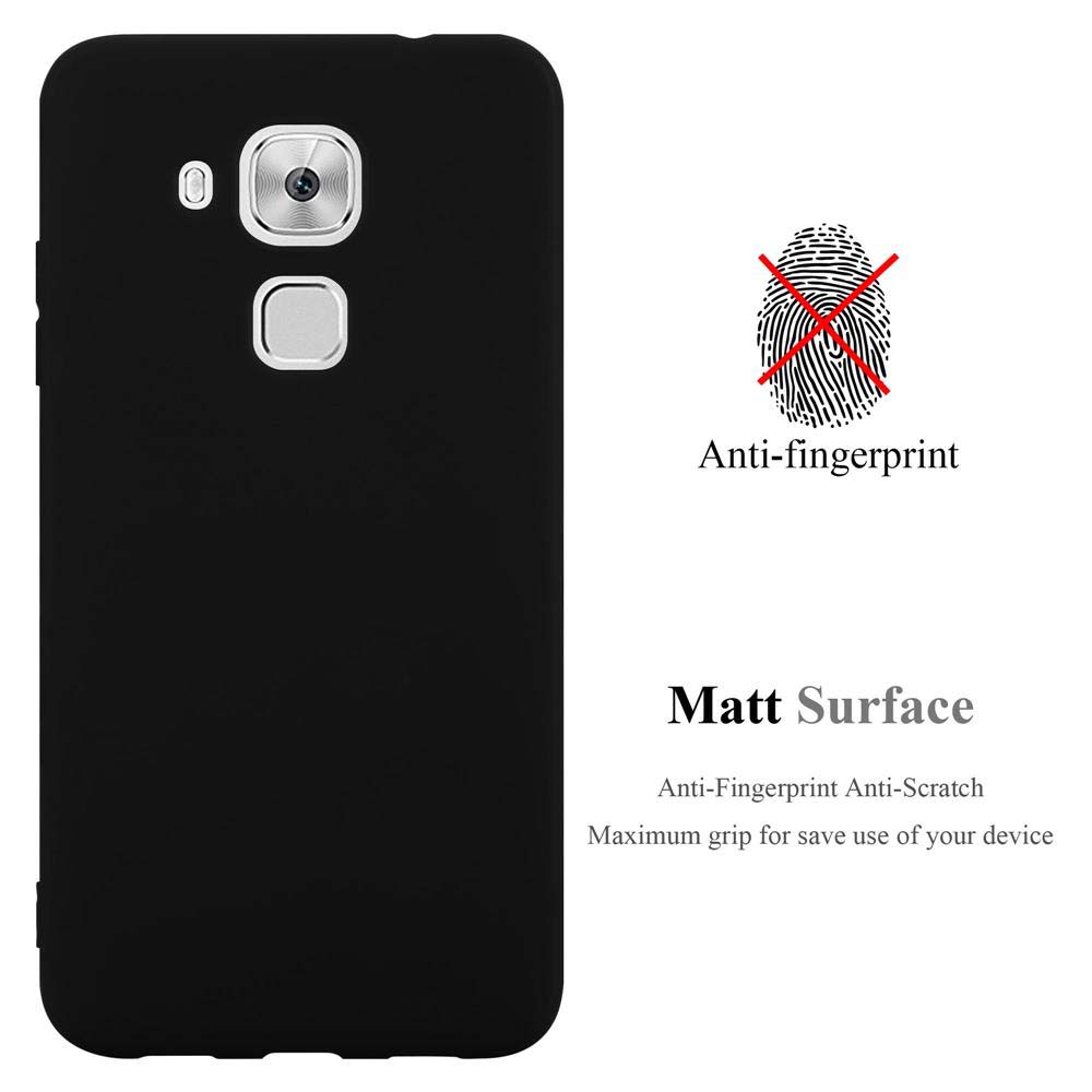 Cover nera per telefono con icona impronta digitale e testo.