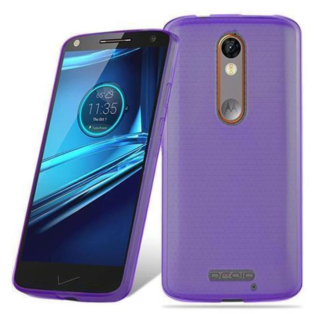 Funda morada para teléfono con un smartphone que muestra las 11:35.