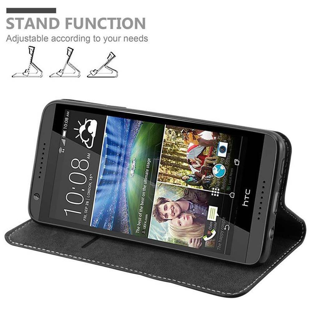 Uno smartphone in una custodia che funge da supporto, mostrando diverse angolazioni.