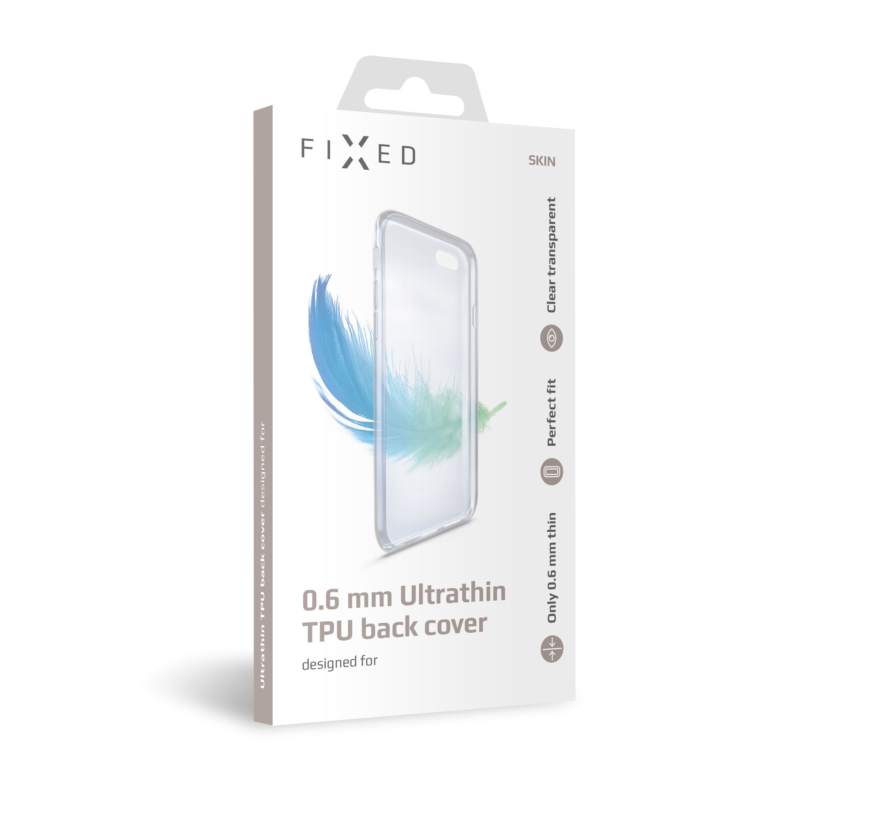 Verpackung für eine ultradünne, transparente TPU-Handyhülle.